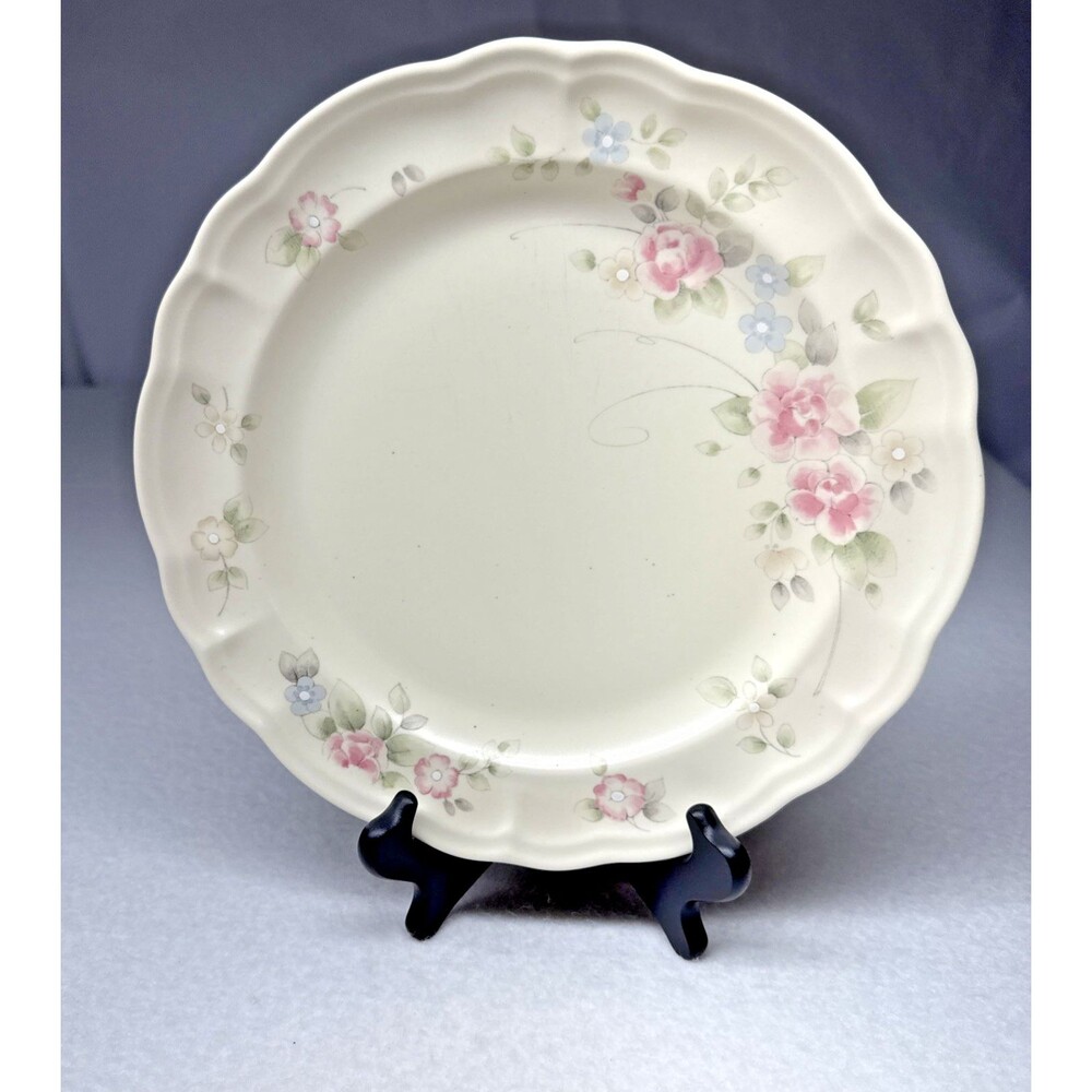 Pfaltzgraff Tea Rose Dinner Plate 10.25" Floral Scalloped Rim USA Vintage
